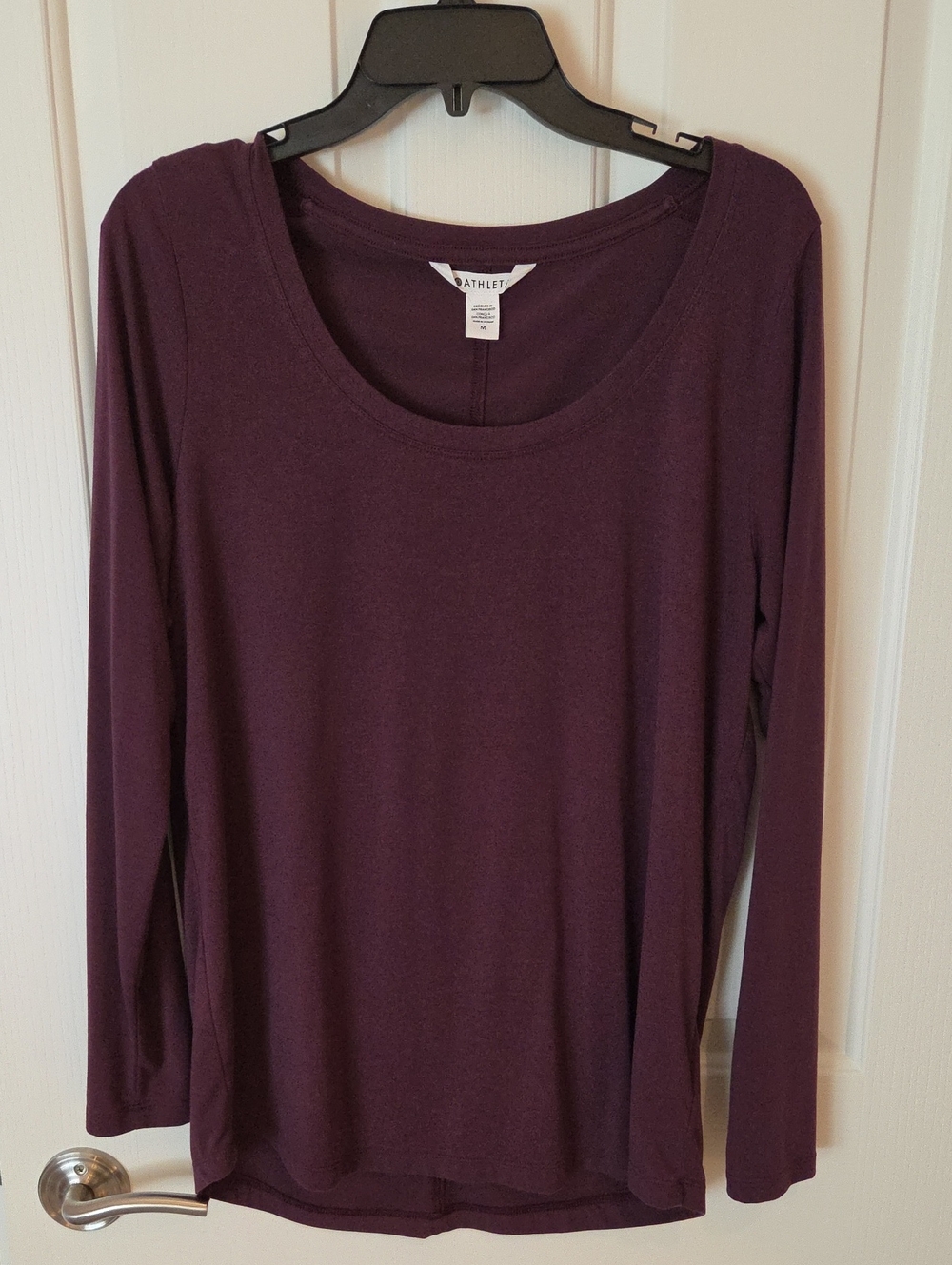 Athleta Stratus II Top Long Sleeve Scoop Neck Purple Medium